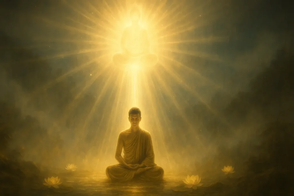 Radiant spiritual light representing divine intervention and rebirth